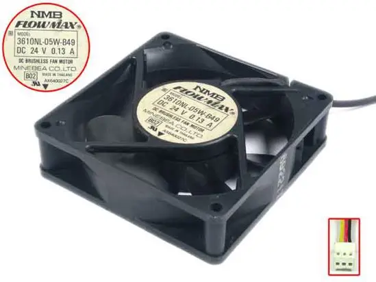 

NMB-MAT 3610NL-05W-B49 DC 24V 0.17A 3-проводной 92x92x25 мм вентилятор охлаждения сервера