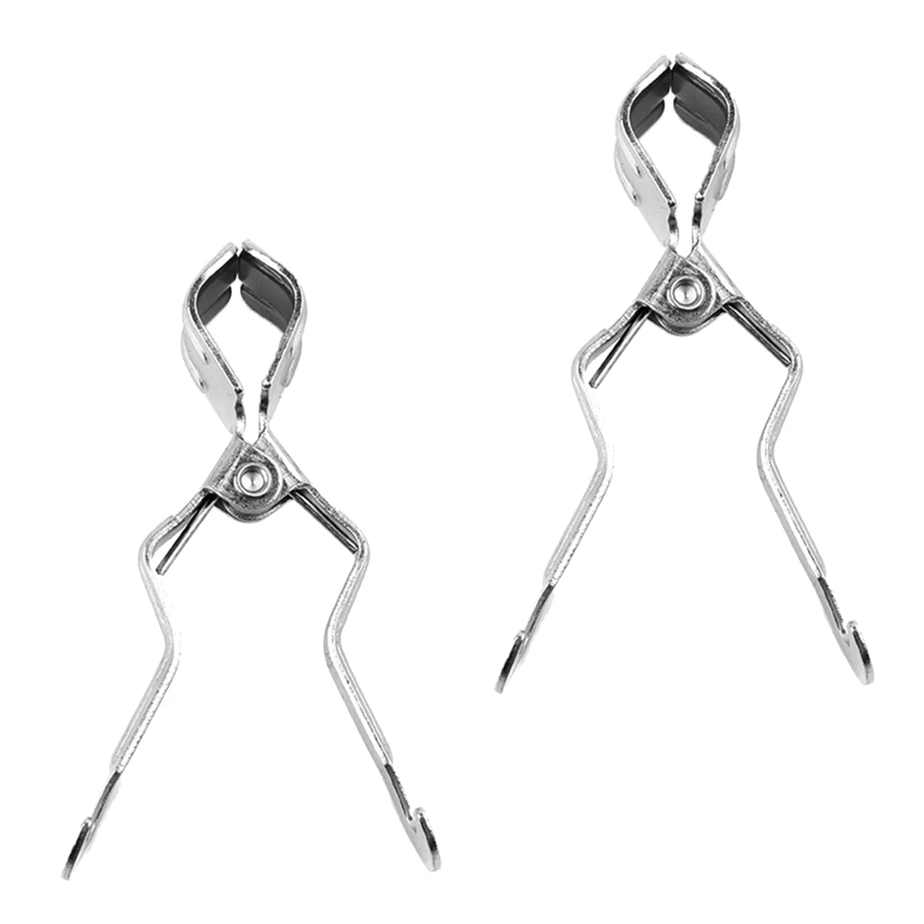 2x Multifunctional Camping Lantern/Toilet Paper Holder Hanger Clip Clamp On Tent Pole Silver Convenient And Pratical