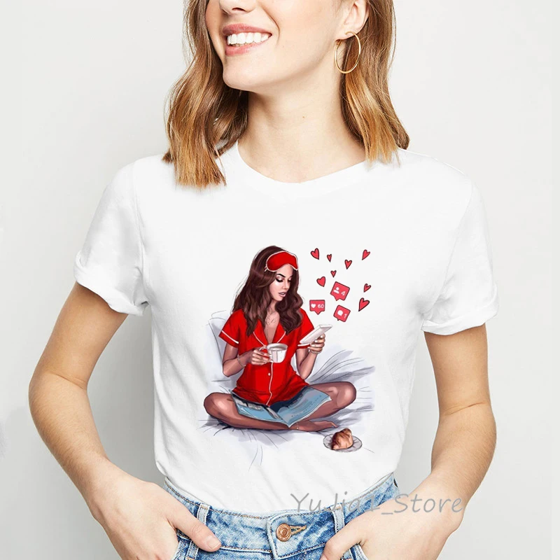 Женская футболка с принтом Pretty girl love белая надписью time в Корейском стиле одежда