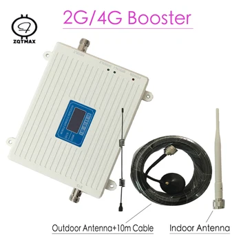 

ZQTMAX 2g 4g mobile signal booster 900 1800 cell phone repeater gsm dcs cellular signal amplifier with antenna