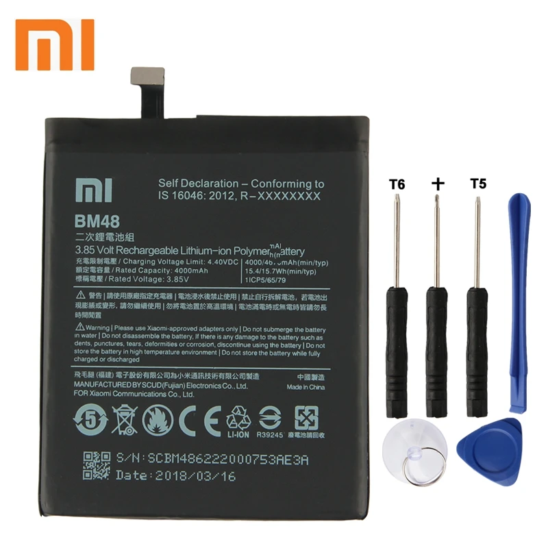

Xiao Mi Xiaomi BM48 Phone Battery For For Xiaomi Mi Note 2 Note2 BM48 Genuine Phone Battery 4070mAh Original Replacement Battery