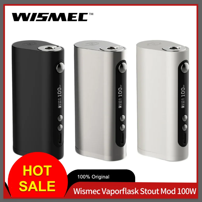 Оригинальный Wismec Vaporflask Stout Mod 100 Вт TC/VW/Bypass vape электронная сигарета|Моды для