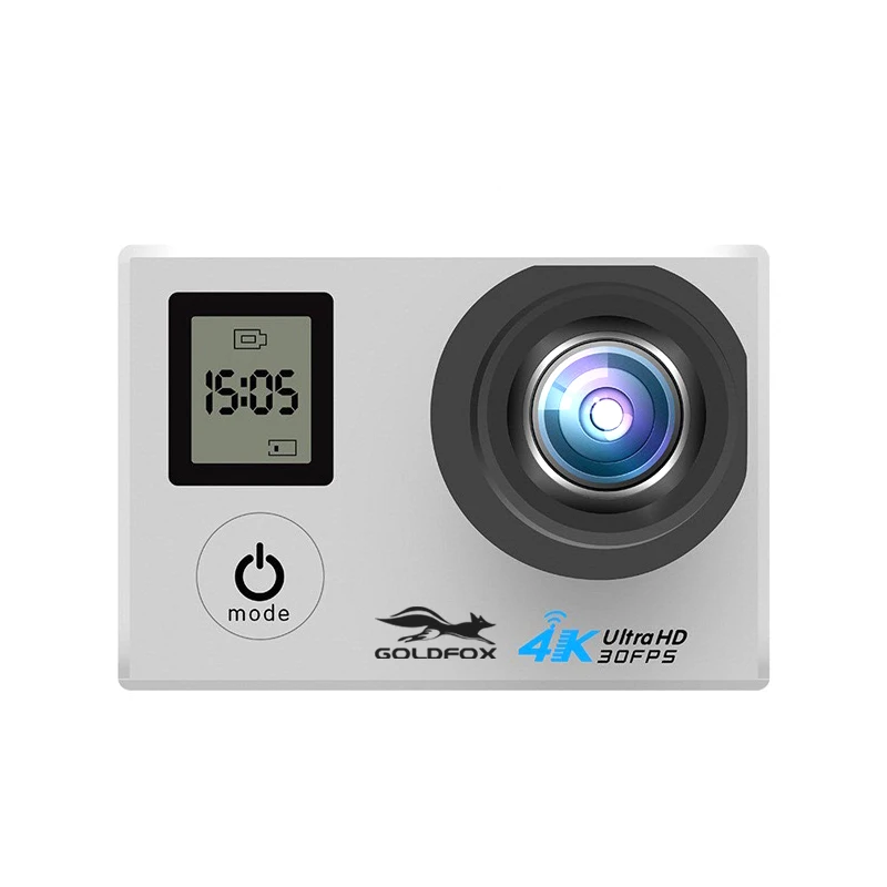 Silver Ultra HD 4K Экшн-камера 16MP Wifi двойной экран Go Водонепроницаемая профессиональная видеокамера для шлема мини Спортивная камера с пультом дистанционного управления - Цвет: Silver