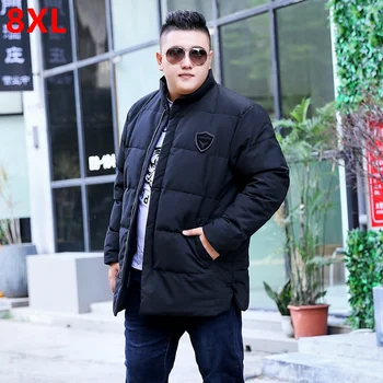 

Men's fashion casual large size collar big size new casual white duck down collar loose winter down jacket 10XL