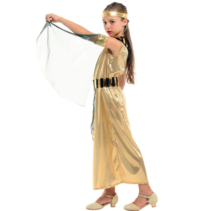Костюм Клеопатры для девочек, детские костюмы королевы египетской королевы на Хэллоуин, карнавал, парад Пурим, сценическое платье для маскарада, вечеринки