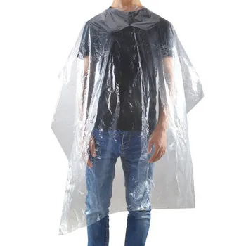 

150pcs Barber Cloth Transparent PE Hairdressing Tool Waterproof Disposable Hair Salon Capes Washing Pads Shampoo Cape