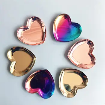 

Heart Shaped Tray Adorable Storage Disc Stainless Steel Plate Metal Jewelry Plate for Kitchen Photo Home Desktop