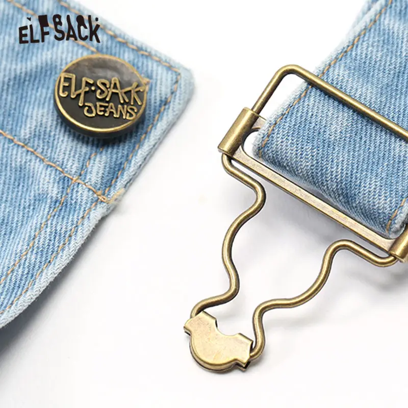 ELFSACK, с принтом Бетти, прямые брюки, комбинезоны для женщин, джинсы, осень, модные, длинные, вареные, повседневные, офисные, для девушек