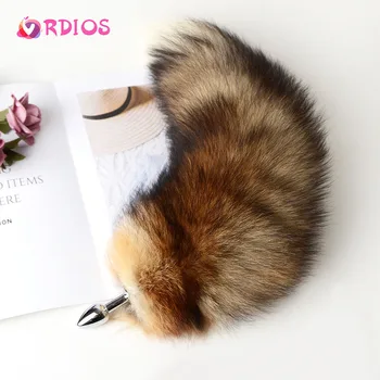 Detachable Anal Plug Real Fox tail Smooth Touch Metal Butt Plug Tail Erotic BDSM Sex Toys for Woman Couples Adult Games Sex Shop 2