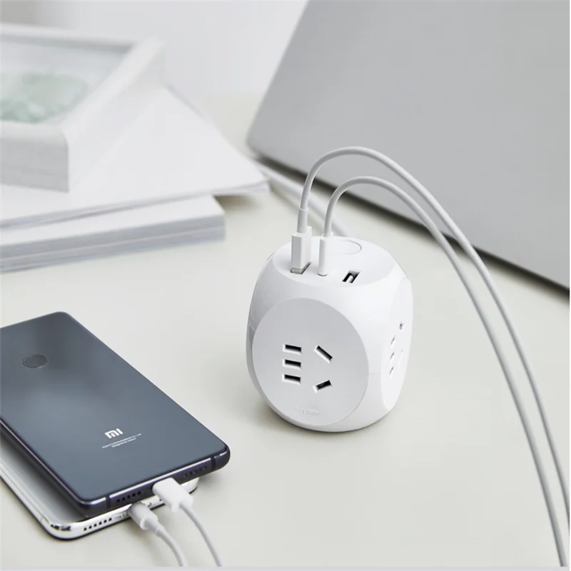 Xiaomi Aigo Cube разъем проводной версией USB 5V 2.4A/Тип-C 5V 3A Быстрая зарядка 3 национальных Стандартный Порты для офиса