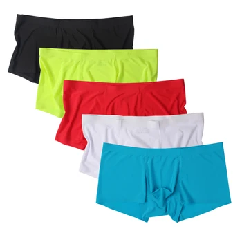 

4 Seamless Men Boxers Soft Cueca Men Underwear Masculina Boxers Spandex 3D Crotch Boxer Nylon Underpants Man Shorts Slips 00806