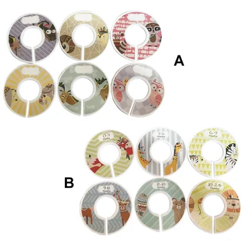 

12pcs Baby Closet Clothes Size Dividers Round Cartoon Nursery Closet Garment Clothing Size Marking Ring Rack Hanger Divider Tags