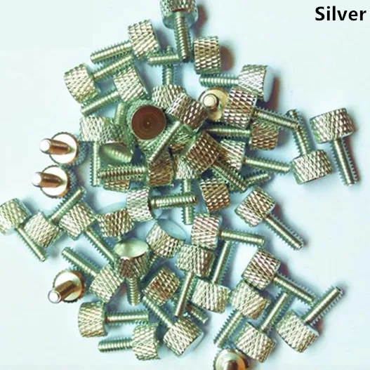 Silver 6#-32 ручной винт из алюминиевого сплава с накатанными винтами красочный винт для корпуса компьютера Видеокарта жесткий диск - Цвет: Silver