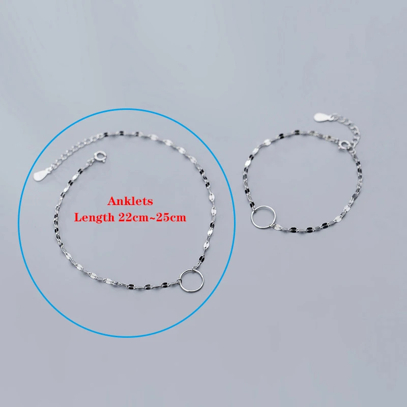 Anklets Trustdavis, Твердое Серебро 925 пробы, модное ювелирное изделие, цепочка, полый круглый браслет, ножные браслеты для женщин, жены, лучшего друга DA267 - Окраска металла: Anklets