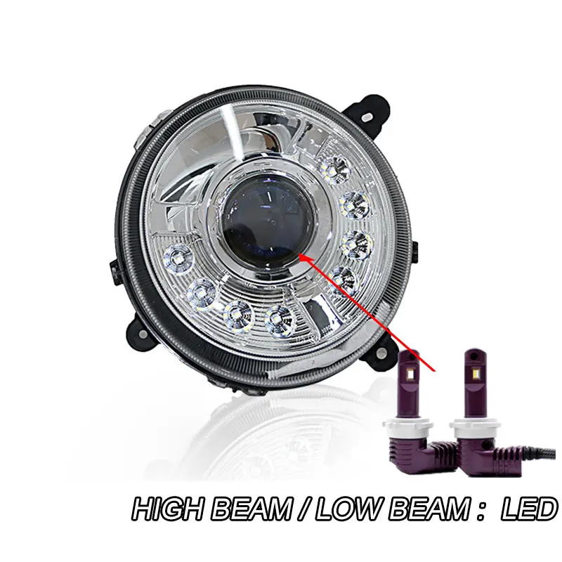 LED Автомобильный Стайлинг корпус передней фары для Jeep Патриот фары Патриот 2011- светодиодный фары H7 D2H HID Angel Eye биксеноновые фары - Цвет: LED