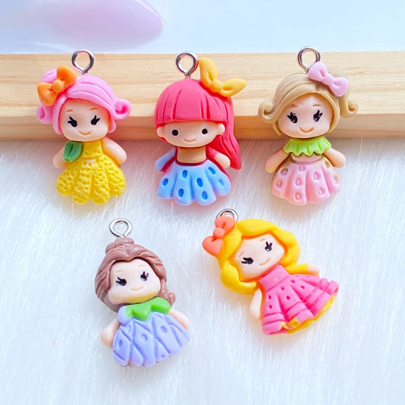 10 шт. новые милые Подвески из смолы для маленькой девочки принцессы Серьги