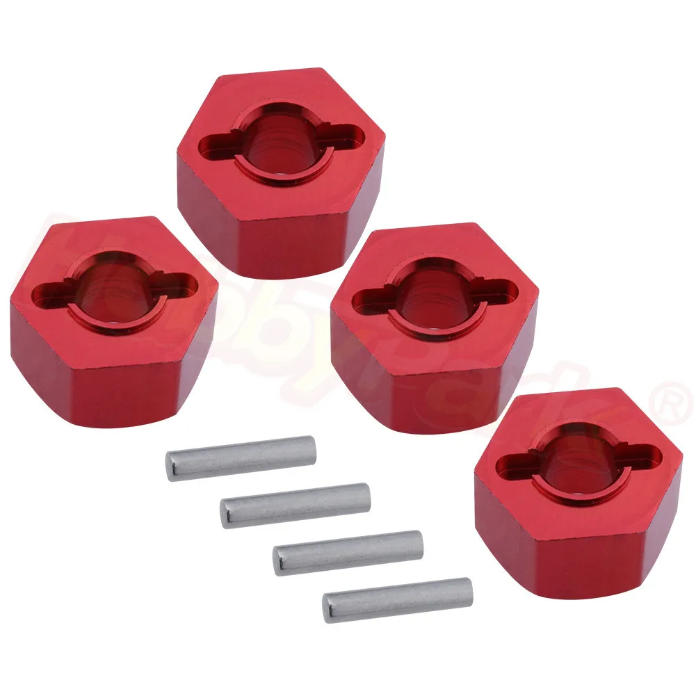 

4pcs/lot Aluminum 12mm Wheel Hex Hub Adapter With 2*10mmPins for 1/10 RC Car AXIAL Wraith Spawn AX90056 SMT10 AX90057 AX90055