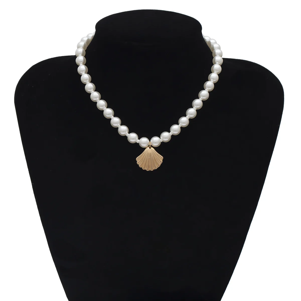 New design cross-border jewelry creative simple scallop personality multi-element Pearl shell single-layer temperament necklace