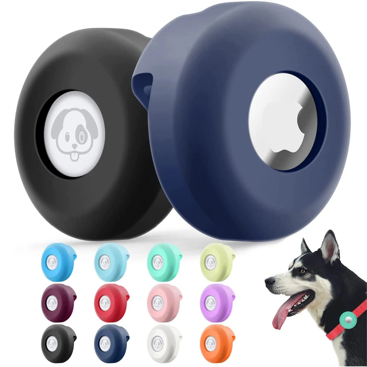 SiliconeAirtagCaseForAppleCatDogCollarClipCoverPetAntilossLocatorTracker