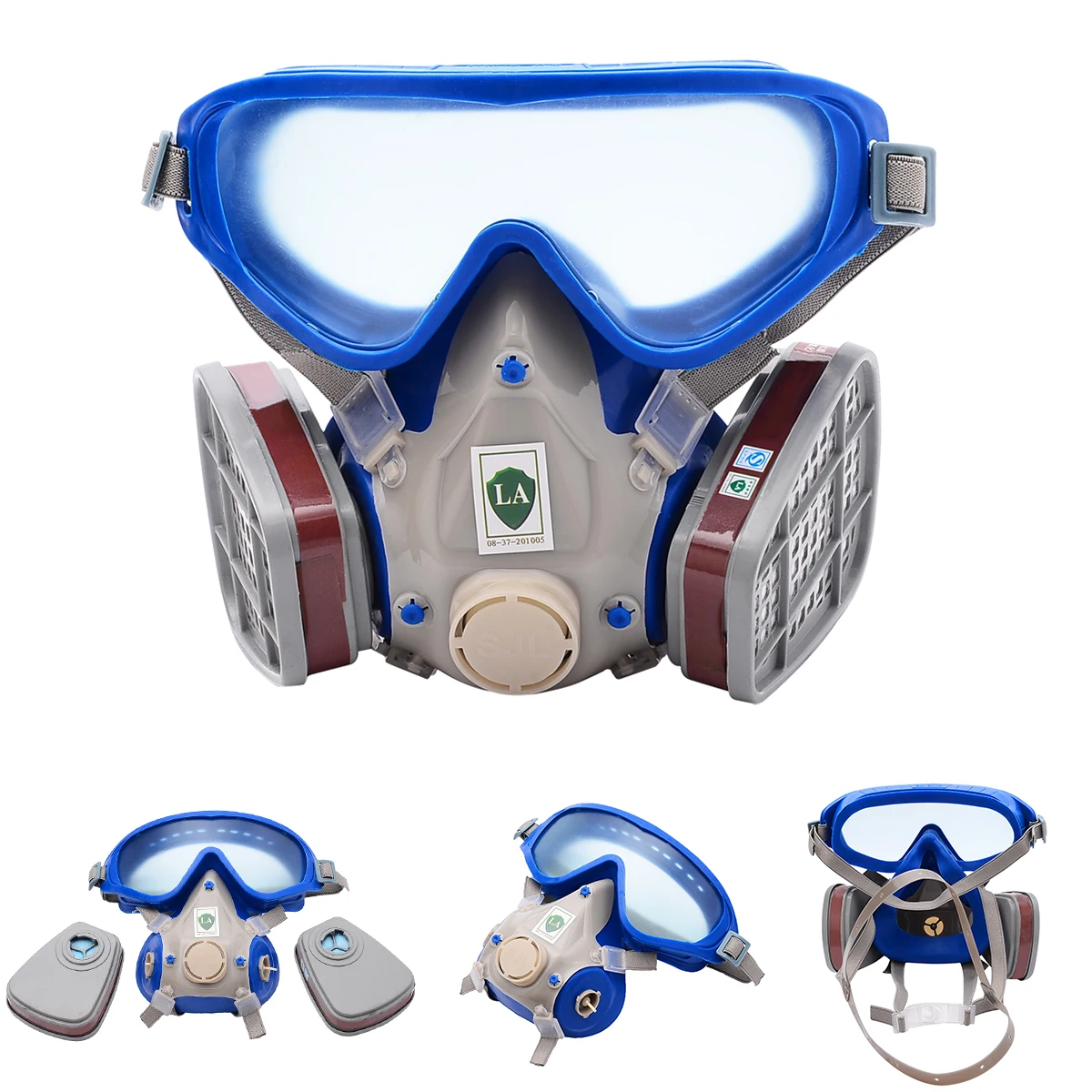 

Full Face Respirator Gas Mask Double Filter Air Protection Breathing Painting Spraying Anti-dust Protection Gas Mask