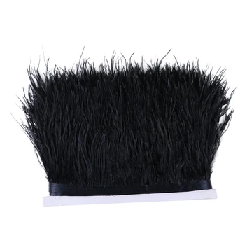 

5 Meters Real Ostrich Feather Trim Height 8-10 CM Ribbon Feathers for Dresses Decoration Sewing Crafts Wholesale