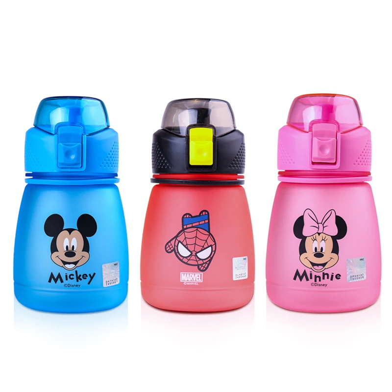 

390mL Disney Mickey Mouse Cartoon Water Cup Straight Drink Pudding Bottle Potable Baby Kettle Girl Boy School Drinkware Mug Gift