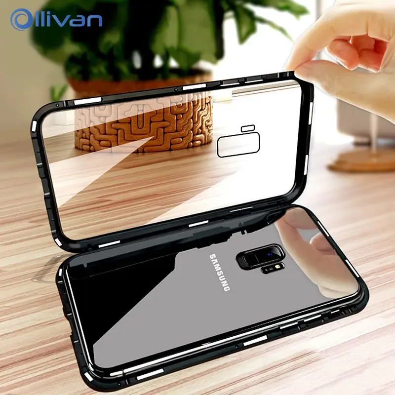

Magnetic Adsorption Metal Case For Samsung Galaxy S8 S9 S10 Plus S10E S7Edge Note 8 9 M20 M10 M30 A30 A50 A7 A9 2018 Glass Cover
