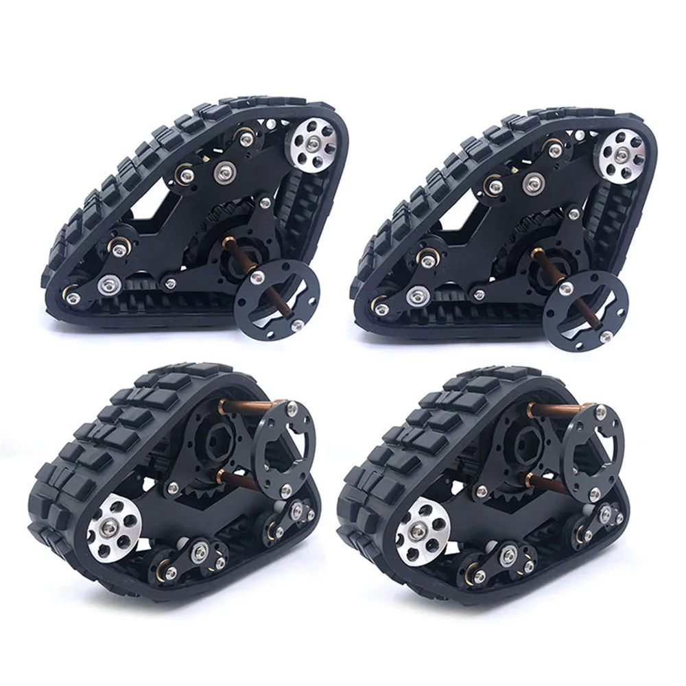 Черный 4 шт. трек колеса зимние шины для 1/10 Axial SCX10 SCX10II 90016 90027 90035 90036 90037 RC Гусеничный автомобиль Запчасти для обновления - Цвет: Черный