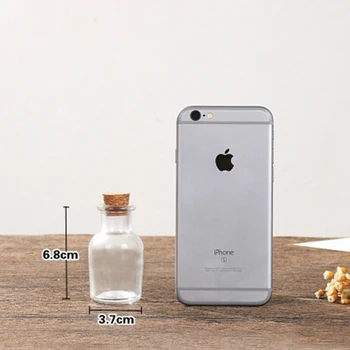 

10Pcs 6.8 X 3.7cm 30ml Glass Bottle Mini Glass Cork Bottles Jars Wishing Bottle With Stopper Wedding Home Decoration-Transparent