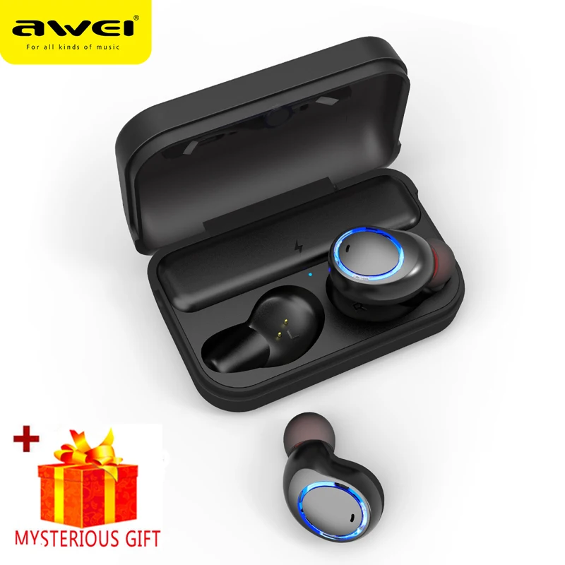 

Awei T3 Bluetooth Earphone Headset True Wireless TWS Headphone 5.0 Earbuds For In Ear Bud Phone Mobile Blutooth Earpiece Music