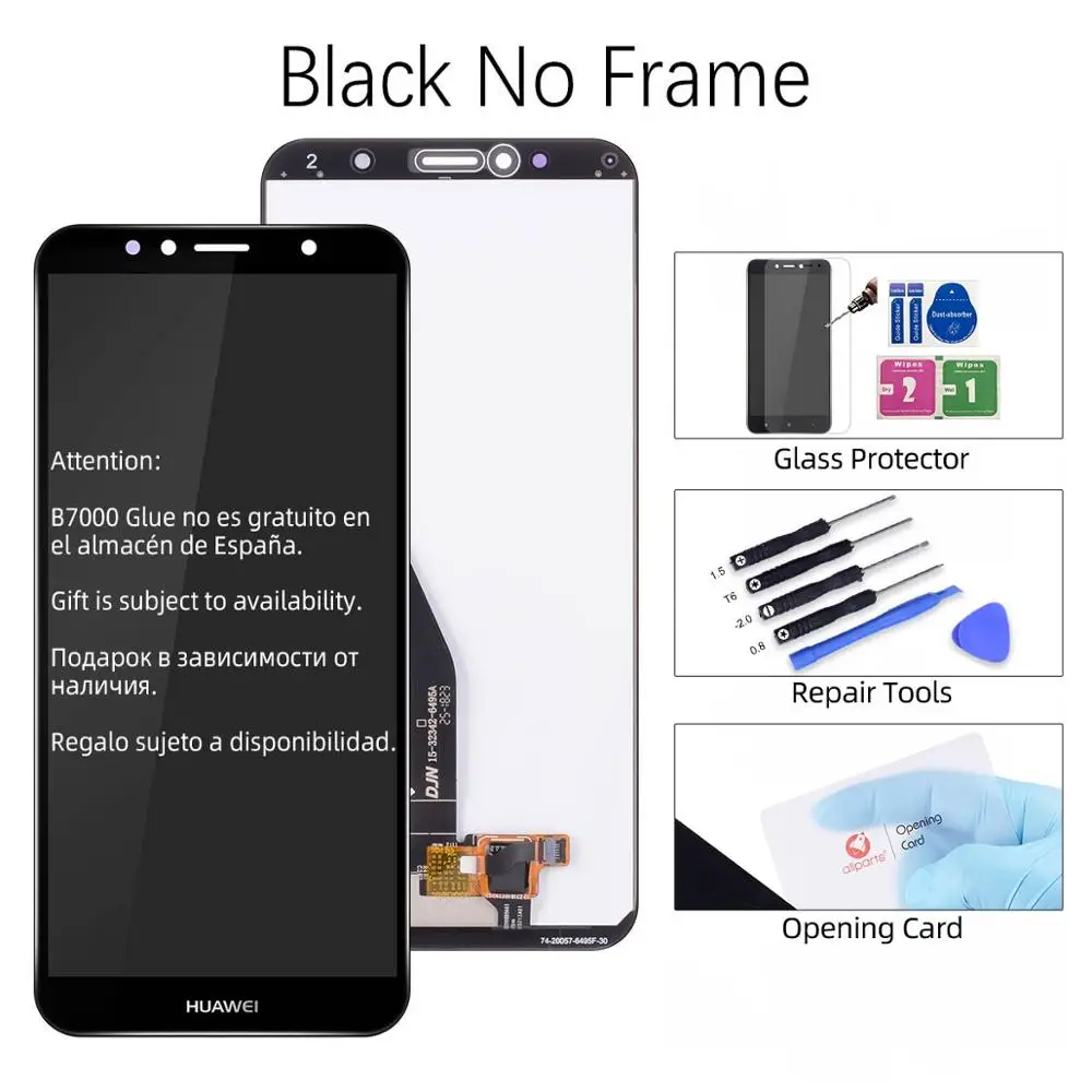 Black No Frame Дисплей для Huawei Y6 Y6 Prime atu-l31 LCD в сборе с тачскрином 5.7'' черный белый - Цвет: Black No Frame