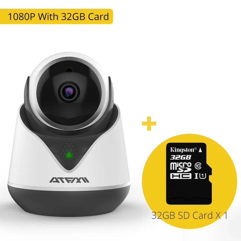 1080P With 32GB Card ATFMI домашняя ip-камера безопасности wifi 2MP двухсторонняя аудио микро поддельная камера P2P IP Cmaera аудио поддержка 433 расширение Макс 64 г TF карта - Цвет: 1080P With 32GB Card