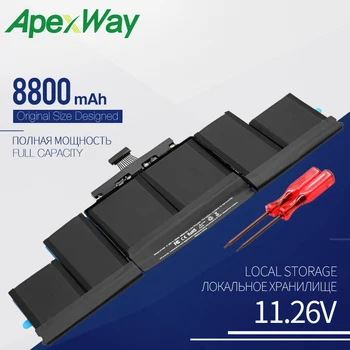 

ApexWay 8800mah New a1494 Laptop battery for Apple Macbook Pro 15" a1398 Retina Late 2013&Mid 2014 ME293 ME294 Srewdriver 11.26v