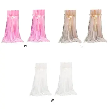 

2Pcs 260x160cm Romantic Tulle Mesh Chair Covers Fluffy Tutu Skirt Slipcovers for Wedding Banquet Party Bridal Shower Decoration