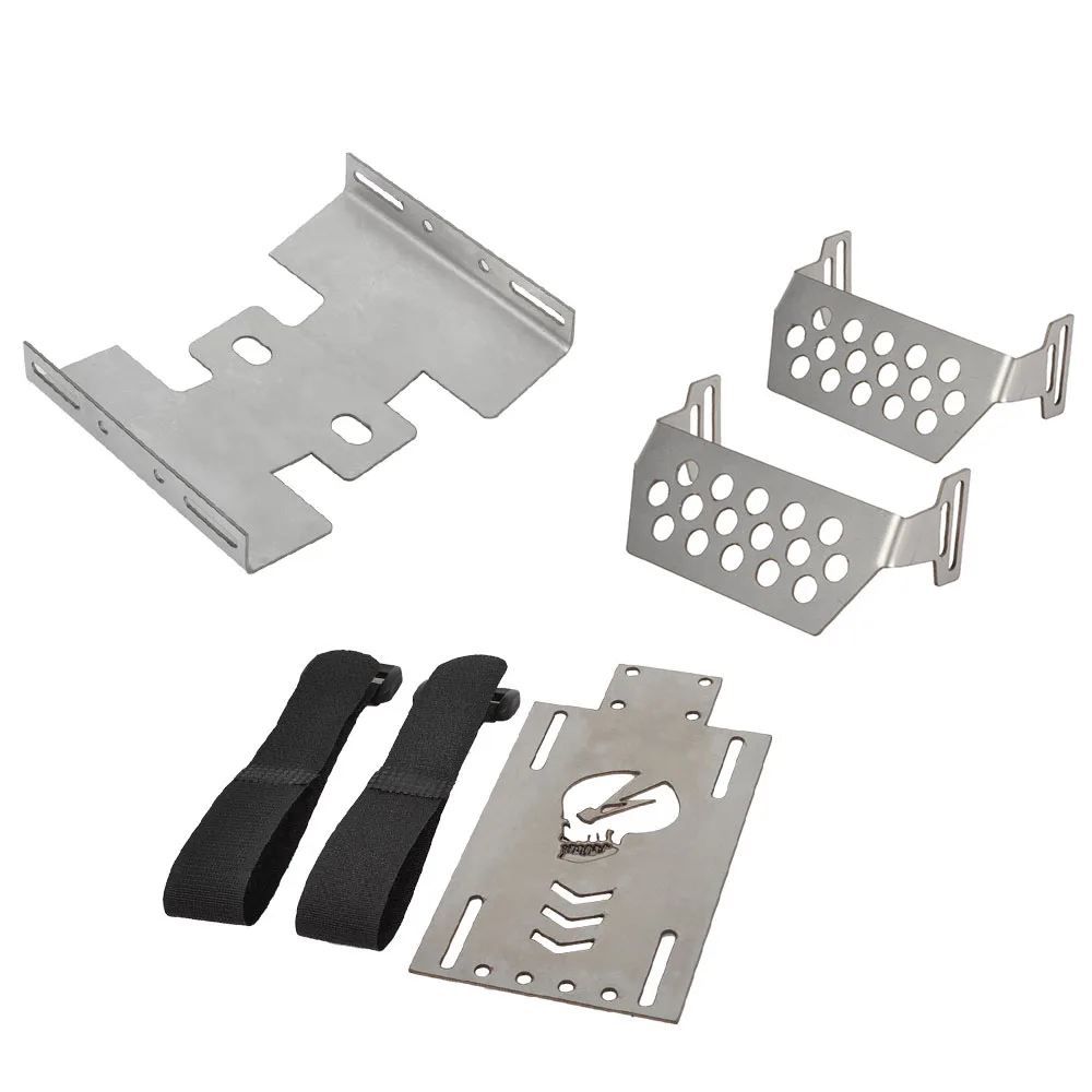 

RC Stainless Steel Chassis Armor Chassis Protector Plate Skid Plate Battery Board for Redcat GEN8 Scout II 1/10 RC Crawler