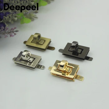 

5Pcs Square Female Handbag Metal Locks Bag Twist Turn Lock For DIY Replacement Bag Purse Snap Clasp Closure Hardware Accessories