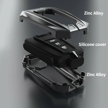 Coperture della copertura della cassa chiave dell'automobile in lega di zinco per Toyota CHR C-HR Prado Prius Camry Corolla RAV4 2017 2018 2019 accessori - Coperture della copertura della cassa chiave dell automobile in lega di zinco per Toyota CHR