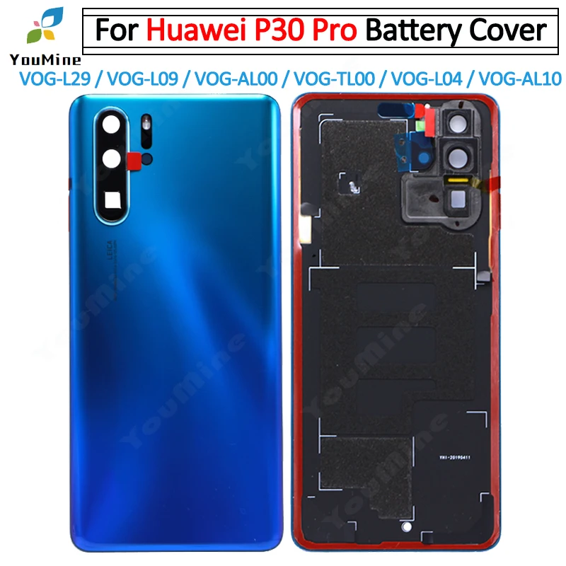 Для huawei P30 pro крышка батареи Задняя панель для huawei P30 pro VOG-L29 VOG-L09 L04 Задняя стеклянная дверь Корпус чехол+ объектив камеры