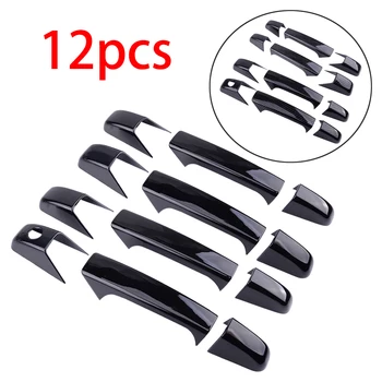 

12pcs Door Handle Cover Trim 4 Doors ABS Fit for Chevy Silverado 1500 2500 3500 Tahoe GMC Sierra 2007-2010 2011 2012 2013 2014