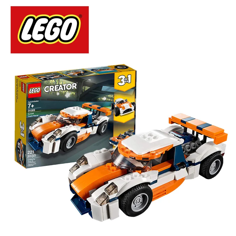 

2019 LEGO Creator 3in1 Sunset Track Racer 31089 Building Kit (221 Piece) Lego Ninjago Duplo Building Blocks DIY Educational Toys