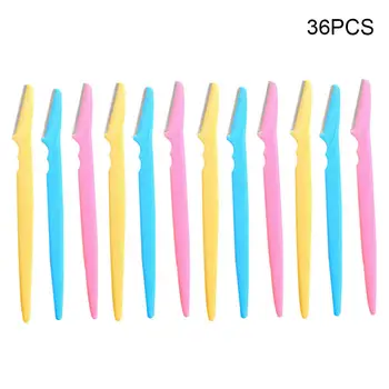 

36pcs Eyebrow Shaping Knife Straight Shank Eyebrow Trimmers Blades Shaver For Makeup Cosmetic Kit