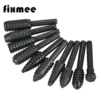 

10pcs Rotary Burr Set Wood Carving File Rasp Drill Bits 1/4 inch 6mm Shank Tool