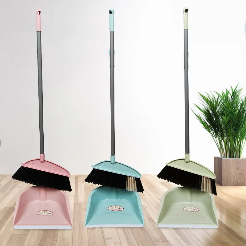 Broom and Dustpan Set Combination Broom Soft Bristle Non stick Hair