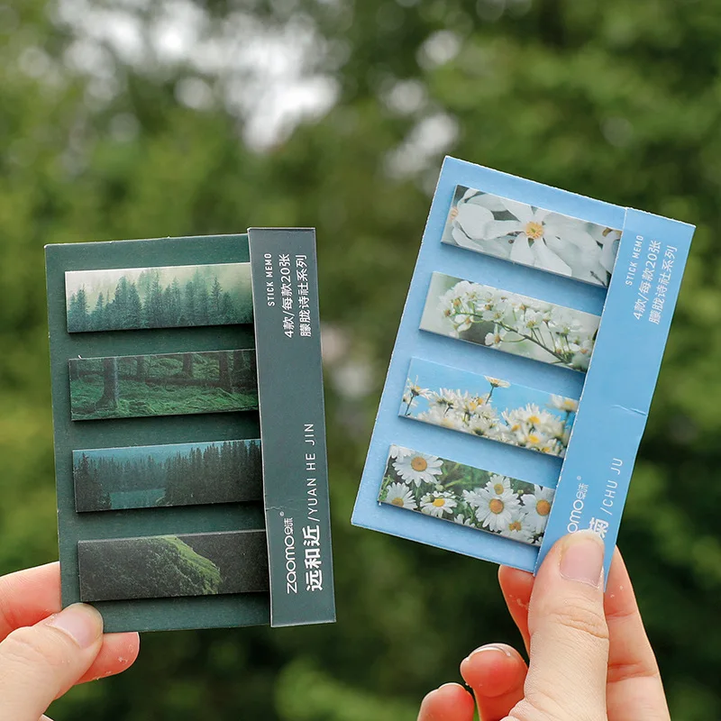 

80 Sheets Creative Landscape Cloud Sticky Notes Bookmark Tear Up Message Note N Times Office Students Girl Supplies Stationery