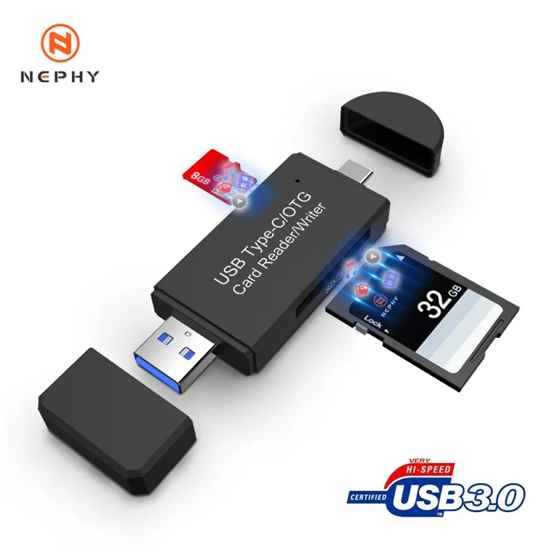 

type-c usb 3.0 otg phone multi 2 in 1 memory card reader 5Gbps adapter for Laptop USB 3.0 Type C Cardreader SD Card Reader