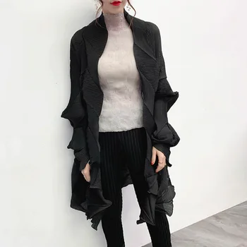 

LANMREM 2020 Pleated Jacket Winter New Diamond Pleats Irregular Outerwear Plus Fertilizer To Increase Female Windbreaker YH668