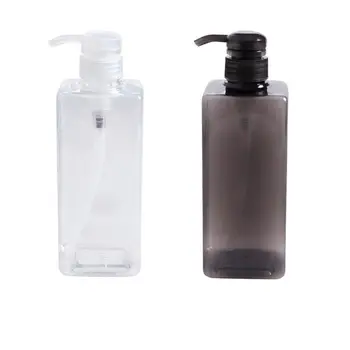 

600ML Large-Capacity Press Type Split Bottle Black and White Transparent Cosmetic Container Shampoo Shower Gel Bathroom Storage