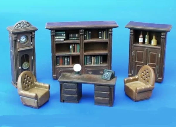 1:35 Scale Die-casting Resin Scene Bureau WWII Resin Furniture Combination Model Unpainted 