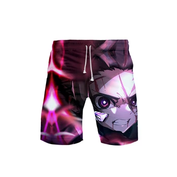 

Demon Slayer: Kimetsu no Yaiba Print Board Shorts Summer Men Fashion Casual Harajuku Soft Shorts Knee Length Hot Sale