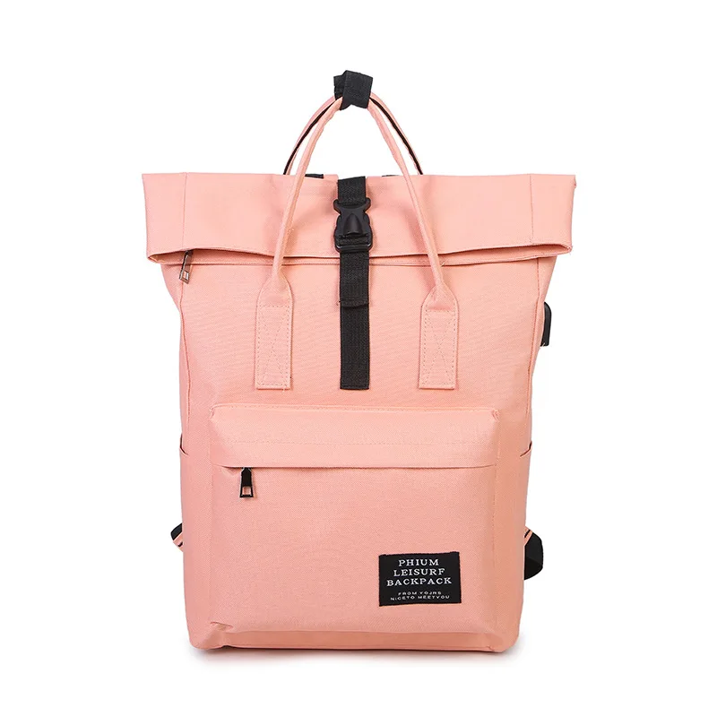 

Leisure College Schoolbag Campus Wind Laptop Backpack Canvas Youth Pioneer Fashion Women USB Charging Backpack